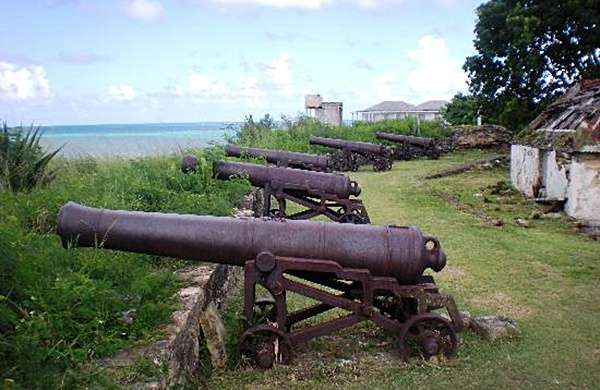 Cannons at Fort James Antigua
