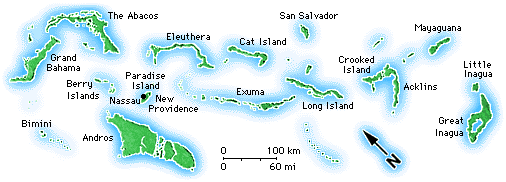 Map Of The Bahamas Islands