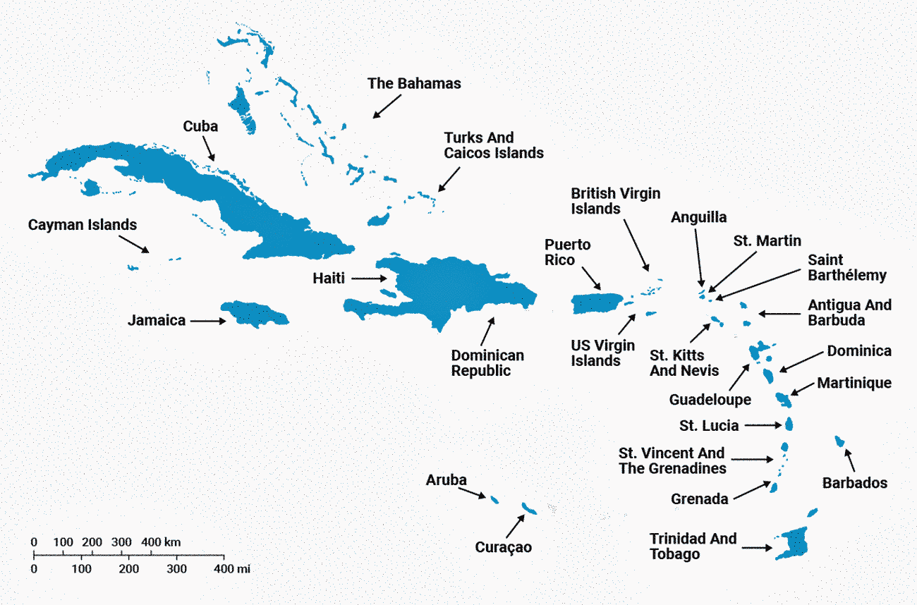 Caribbean Islands Map