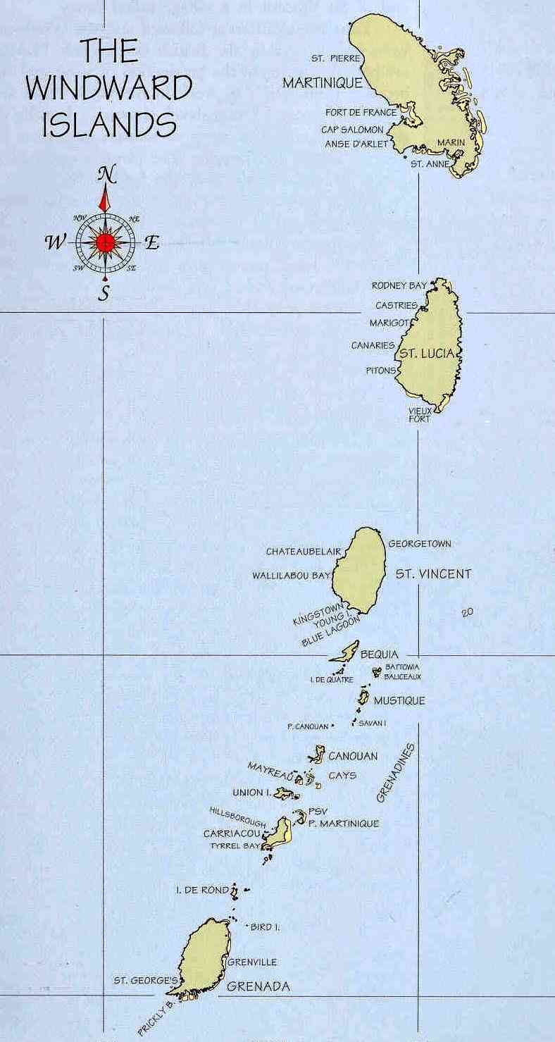 Map of the Caribbean Islands